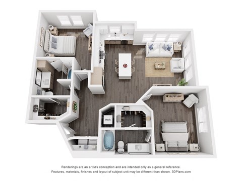 a 1 bedroom floorplan is shown in this illustration